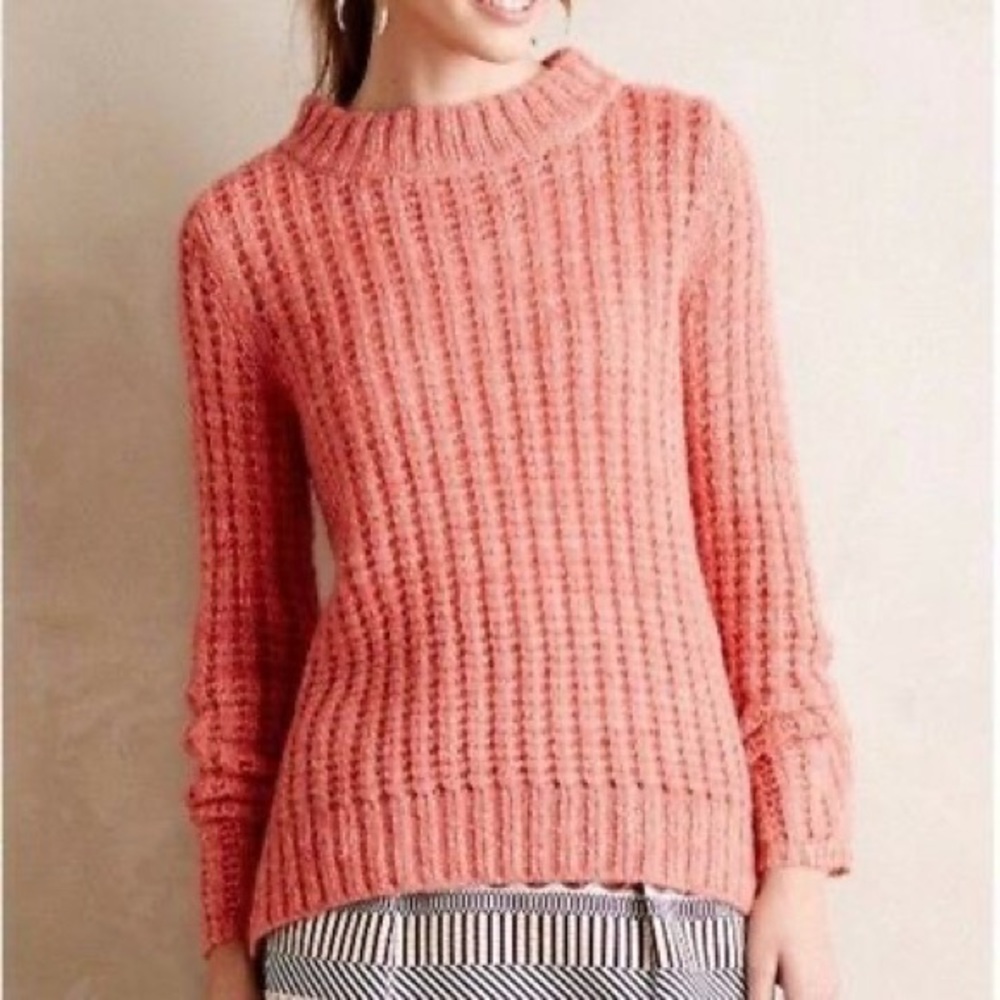 Anthropologie Field Flower waffle stitch